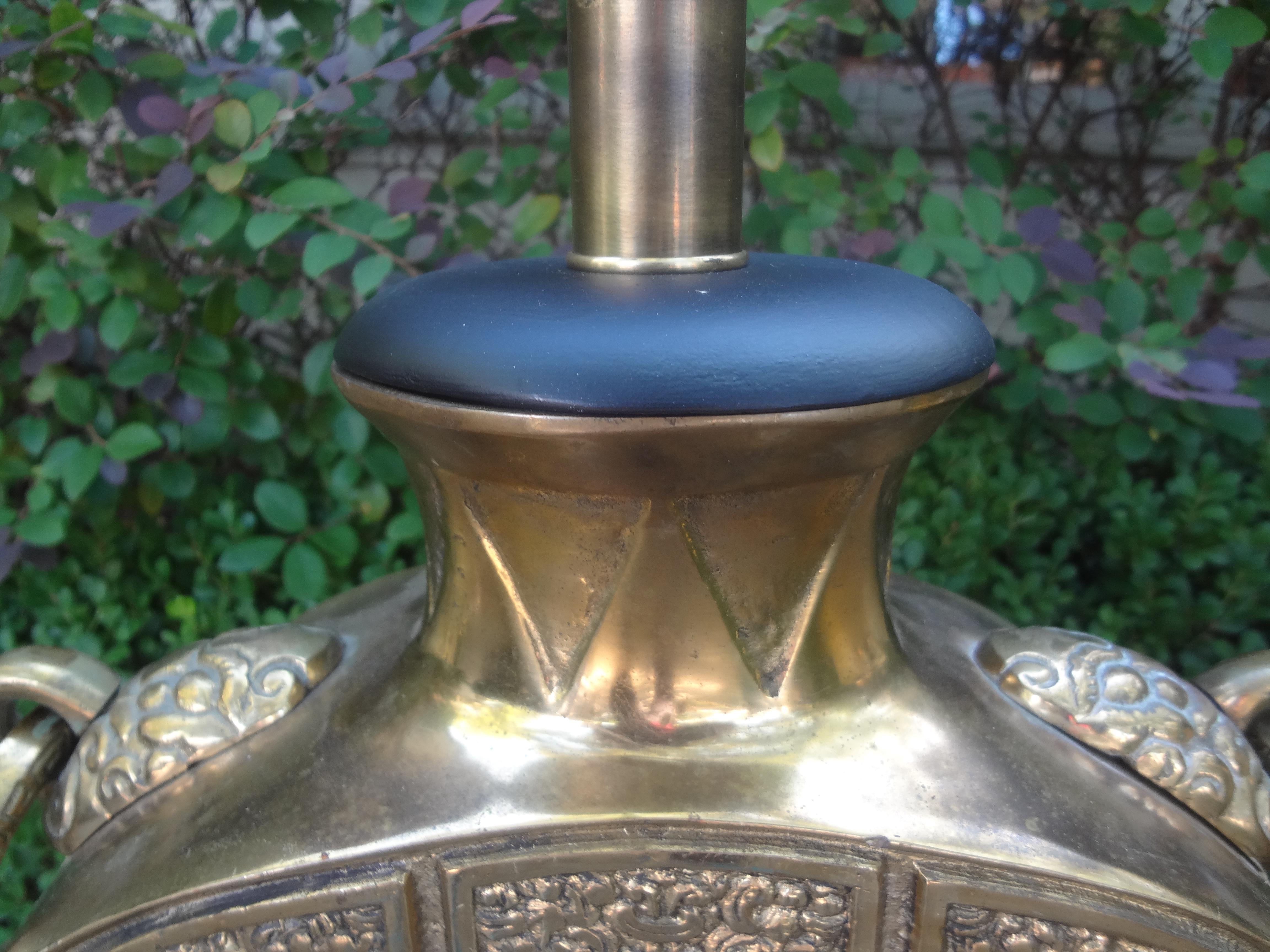 Pair of Chinese Modern Brass Lamps For Sale 1