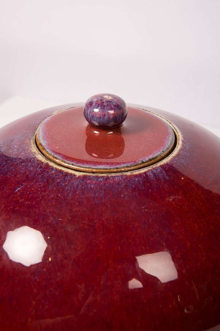 Pair of Chinese Monochrome Red Ginger Jars For Sale at 1stdibs