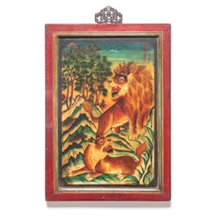 Pair of Chinese Mythological Painted Panels