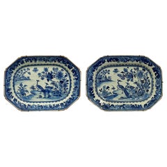 Pair of Chinese Nanking Blue and White Platers, 18th Century