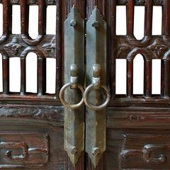 Pair of Chinese Oval Lattice Panel Doors, c. 1800