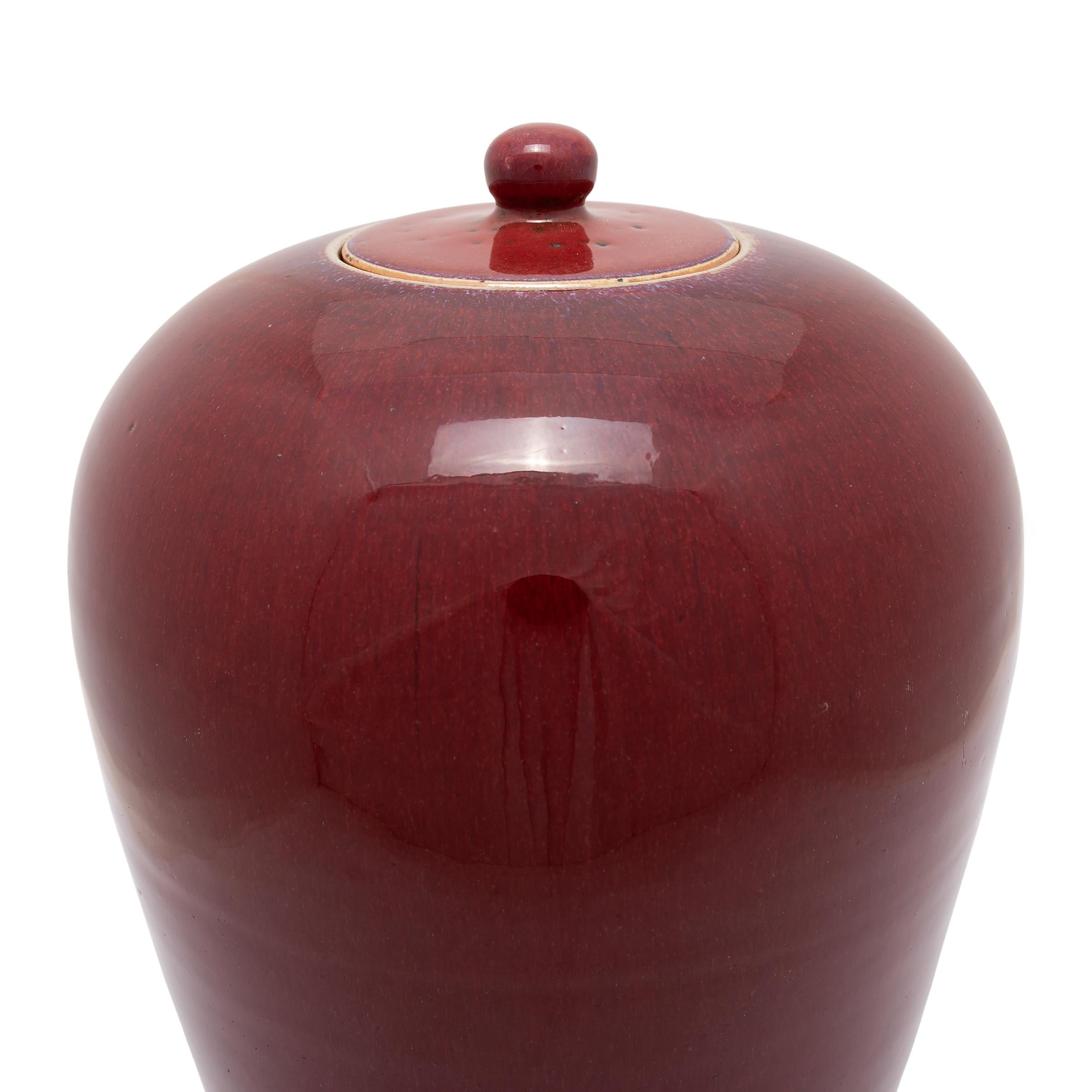 Qing Pair of Chinese Oxblood Ginger Jars, c. 1850