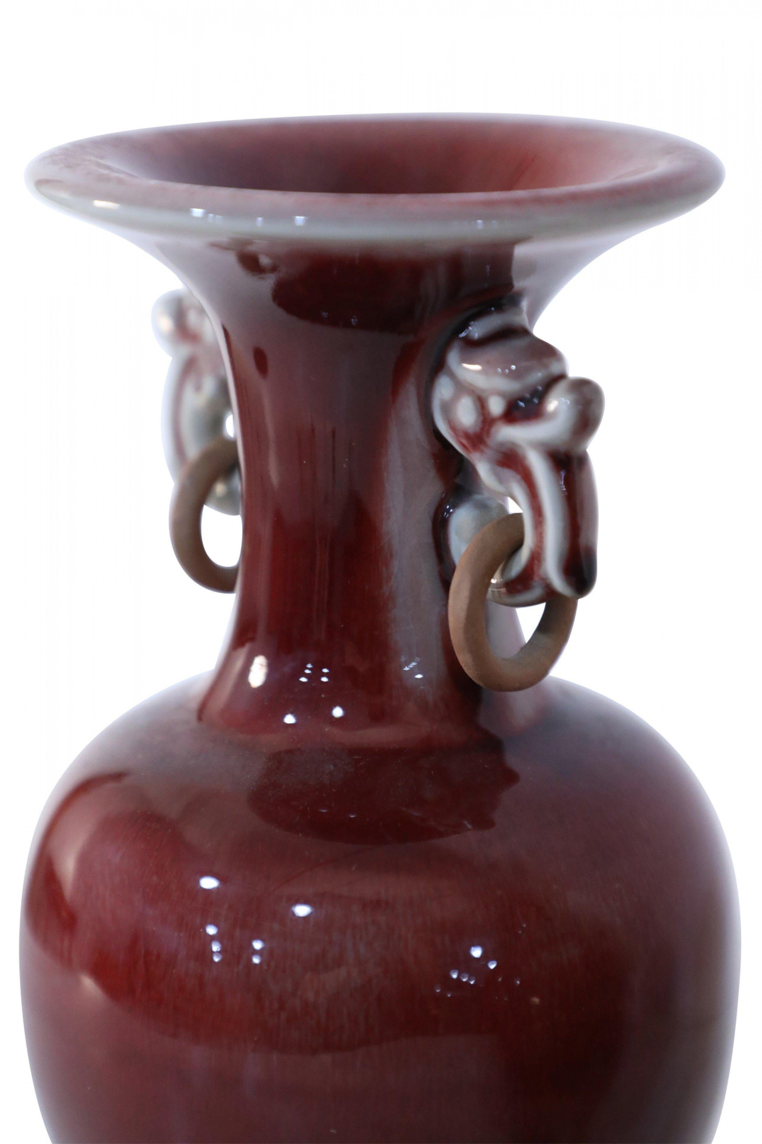 Pair of Chinese Oxblood Red Fluted Vases For Sale 5