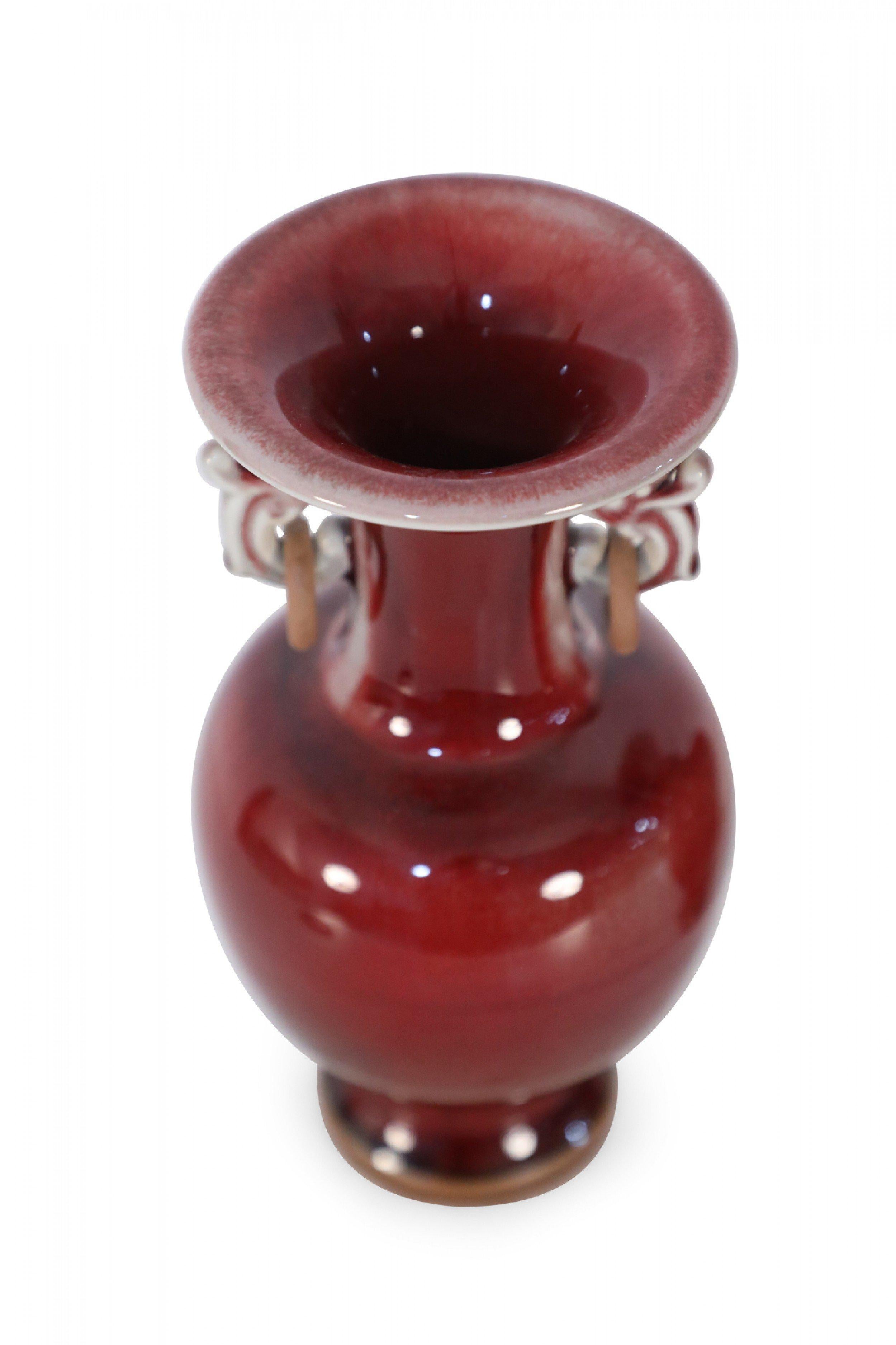 Pair of Chinese Oxblood Red Fluted Vases For Sale 3