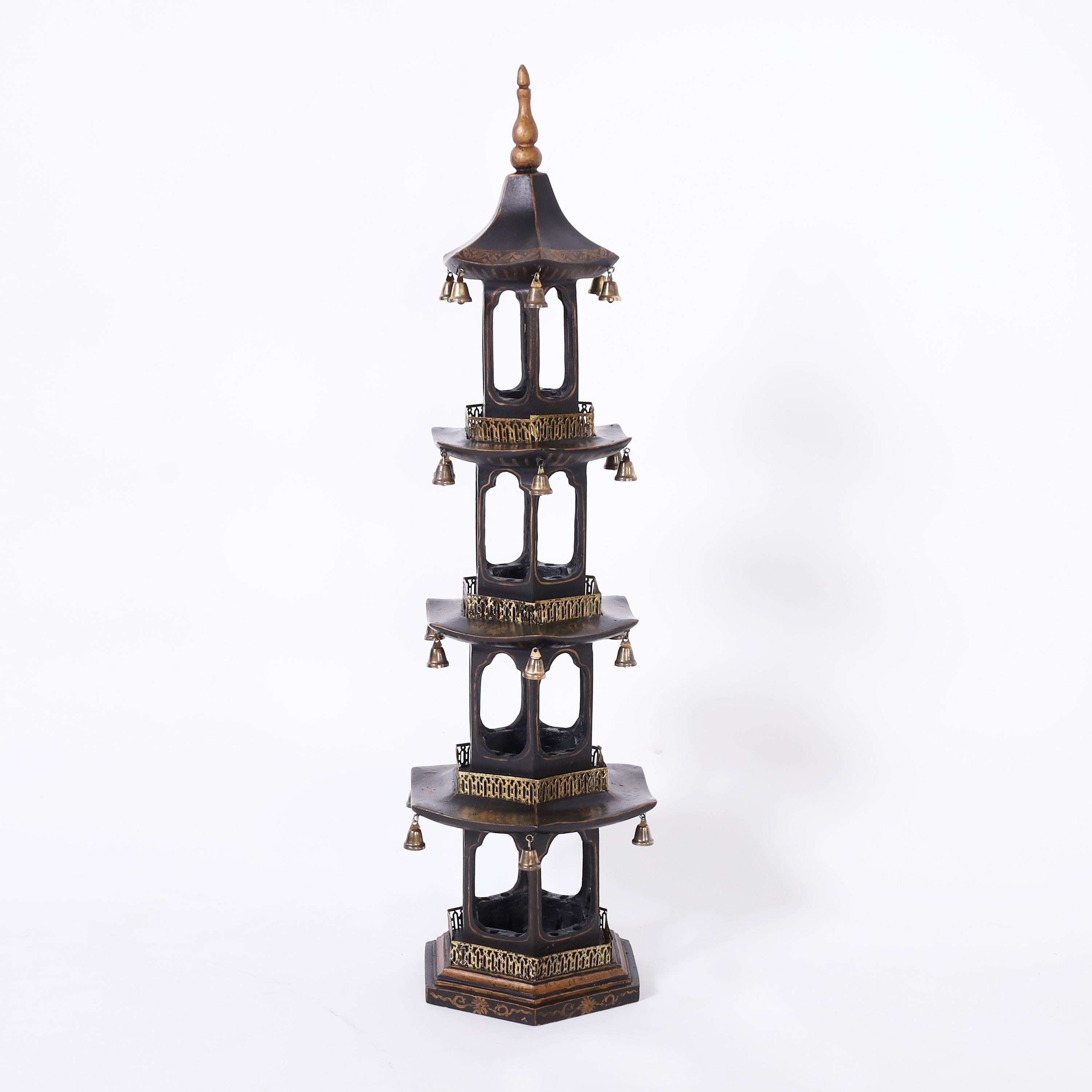 Chinese Export Pair of Chinese Pagoda Towers For Sale