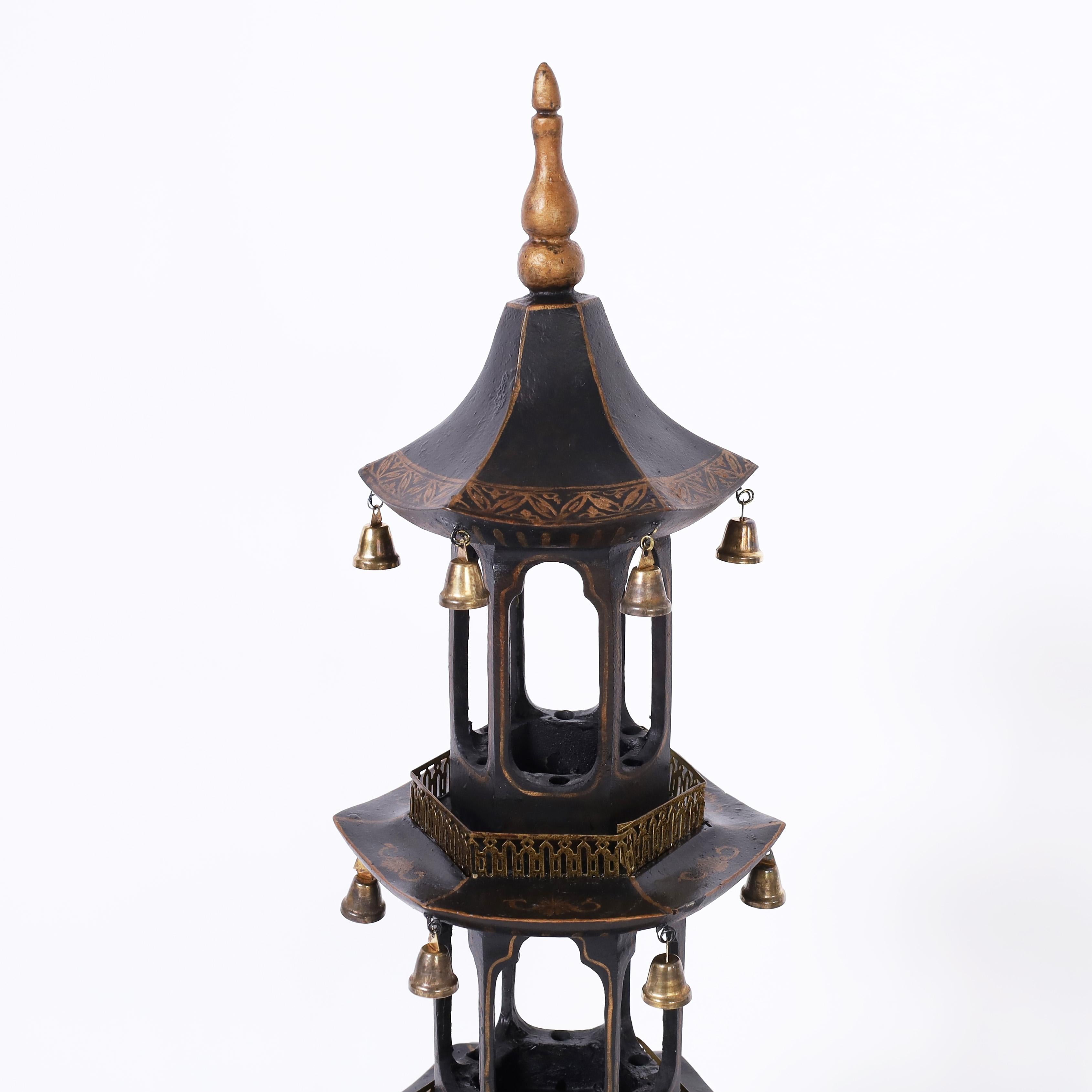 Hand-Crafted Pair of Chinese Pagoda Towers For Sale
