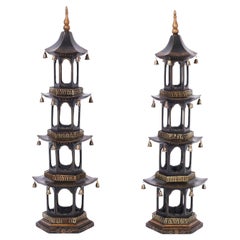 Used Pair of Chinese Pagoda Towers