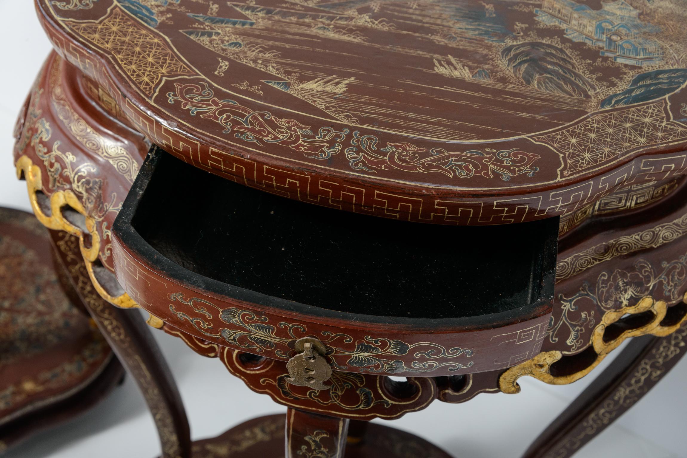 Paire de lampes chinoises peintes et laquées  Parcel Gilt Chinoiserie Pedestals en vente 3