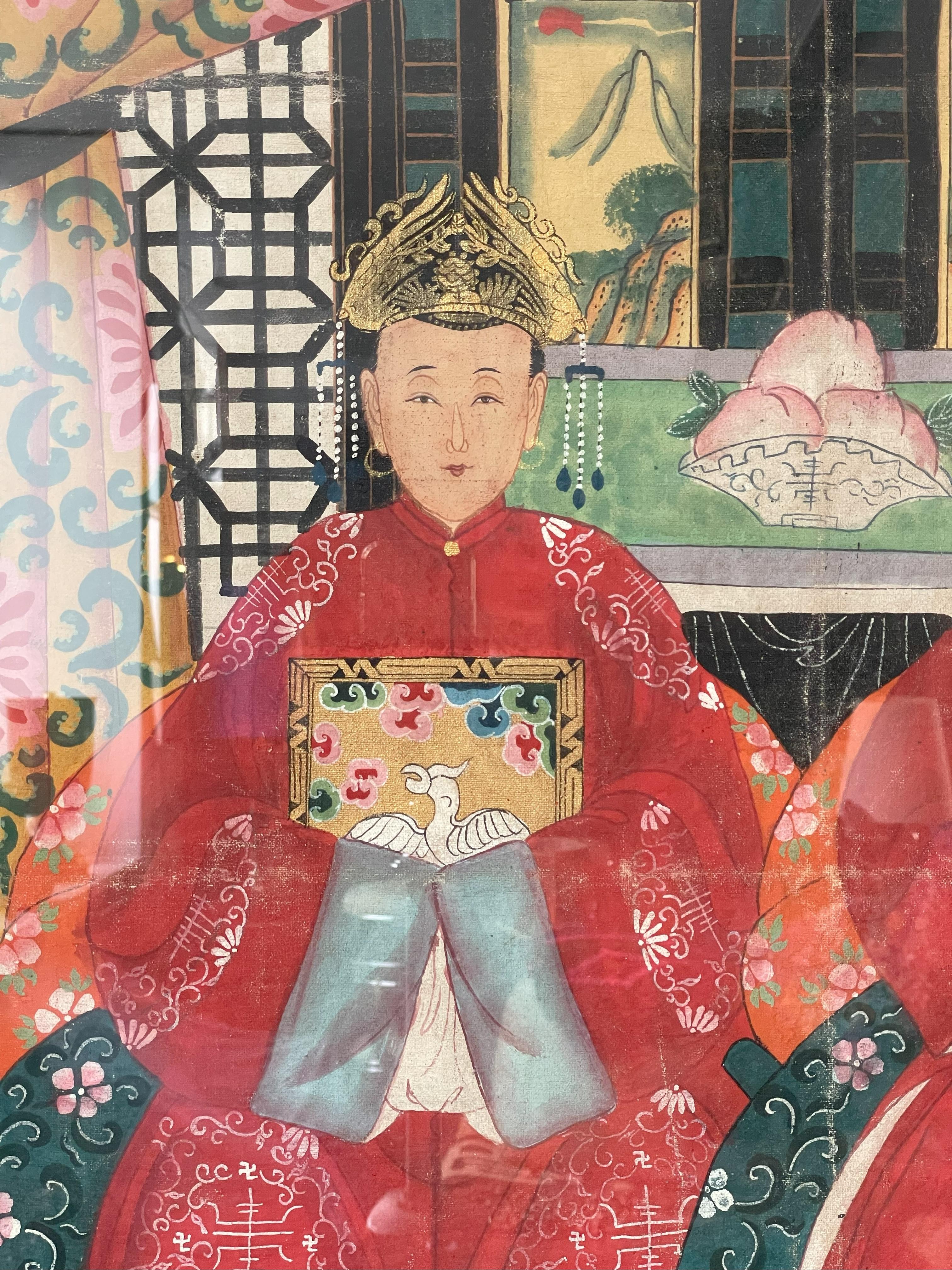 20ième siècle Paire de peintures chinoises en vente