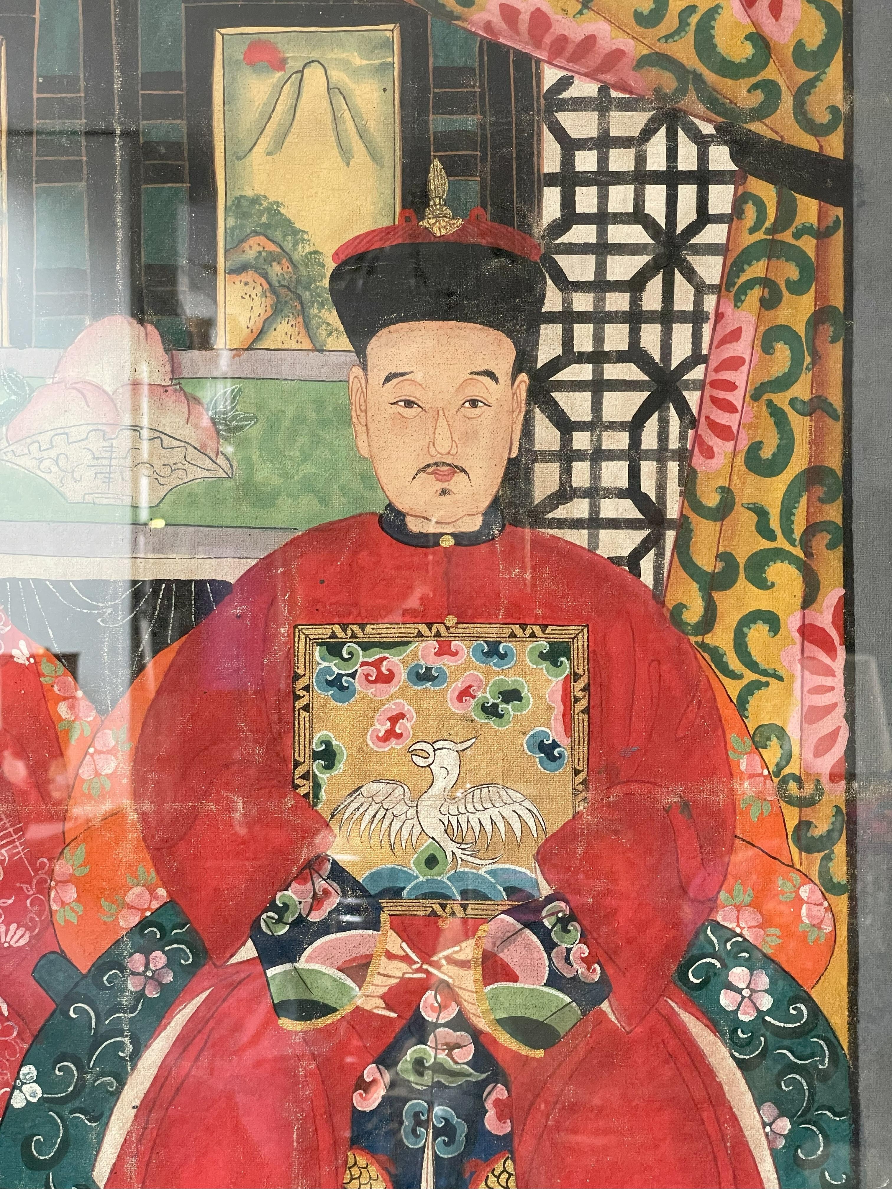 Peinture Paire de peintures chinoises en vente