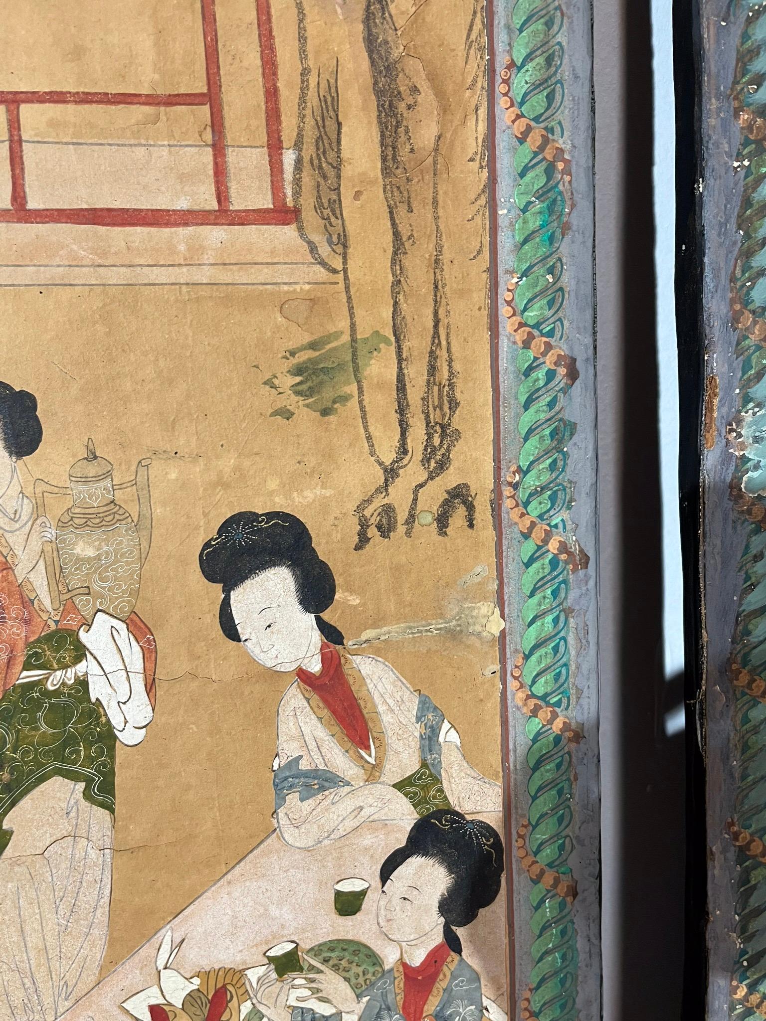 Pair of Chinese Panels Painted on Paper Second Part, 19th Century 10