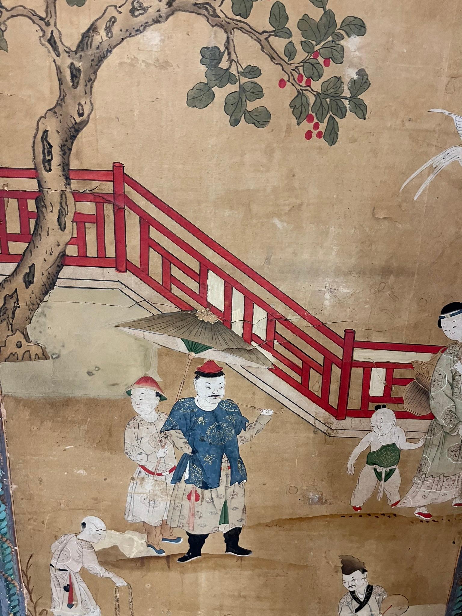 Pair of Chinese Panels Painted on Paper Second Part, 19th Century 1