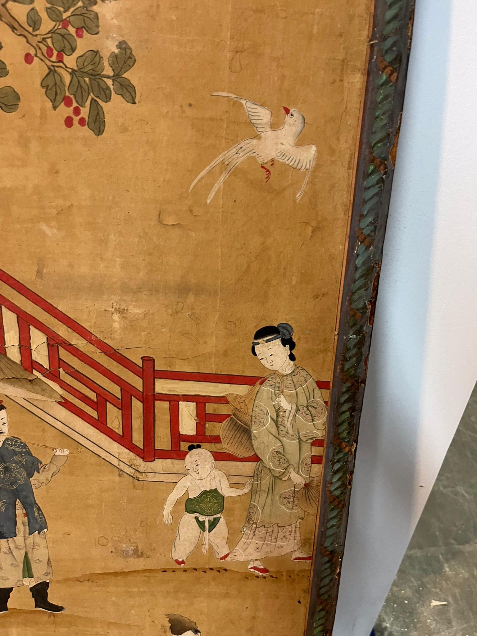 Pair of Chinese Panels Painted on Paper Second Part, 19th Century 2