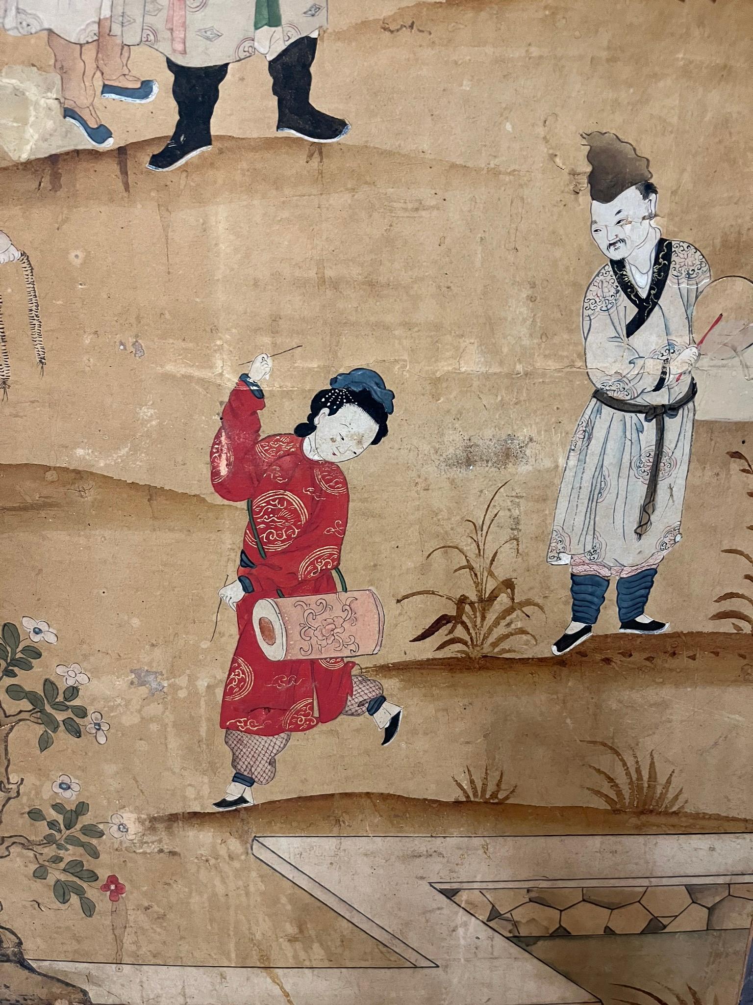 Pair of Chinese Panels Painted on Paper Second Part, 19th Century 4