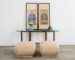 Pair of Chinese Patriarch Matriarch Ancestral Portraits