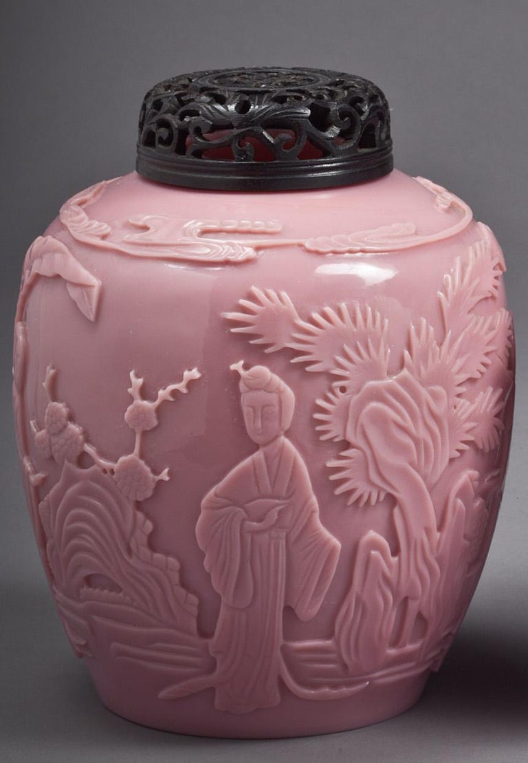 Pair of Chinese Peking Glass Covered Jars, circa 1800 For Sale at 1stDibs peking glass value