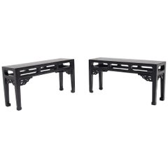 Antique Pair of Chinese Plum Blossom Benches, circa 1850