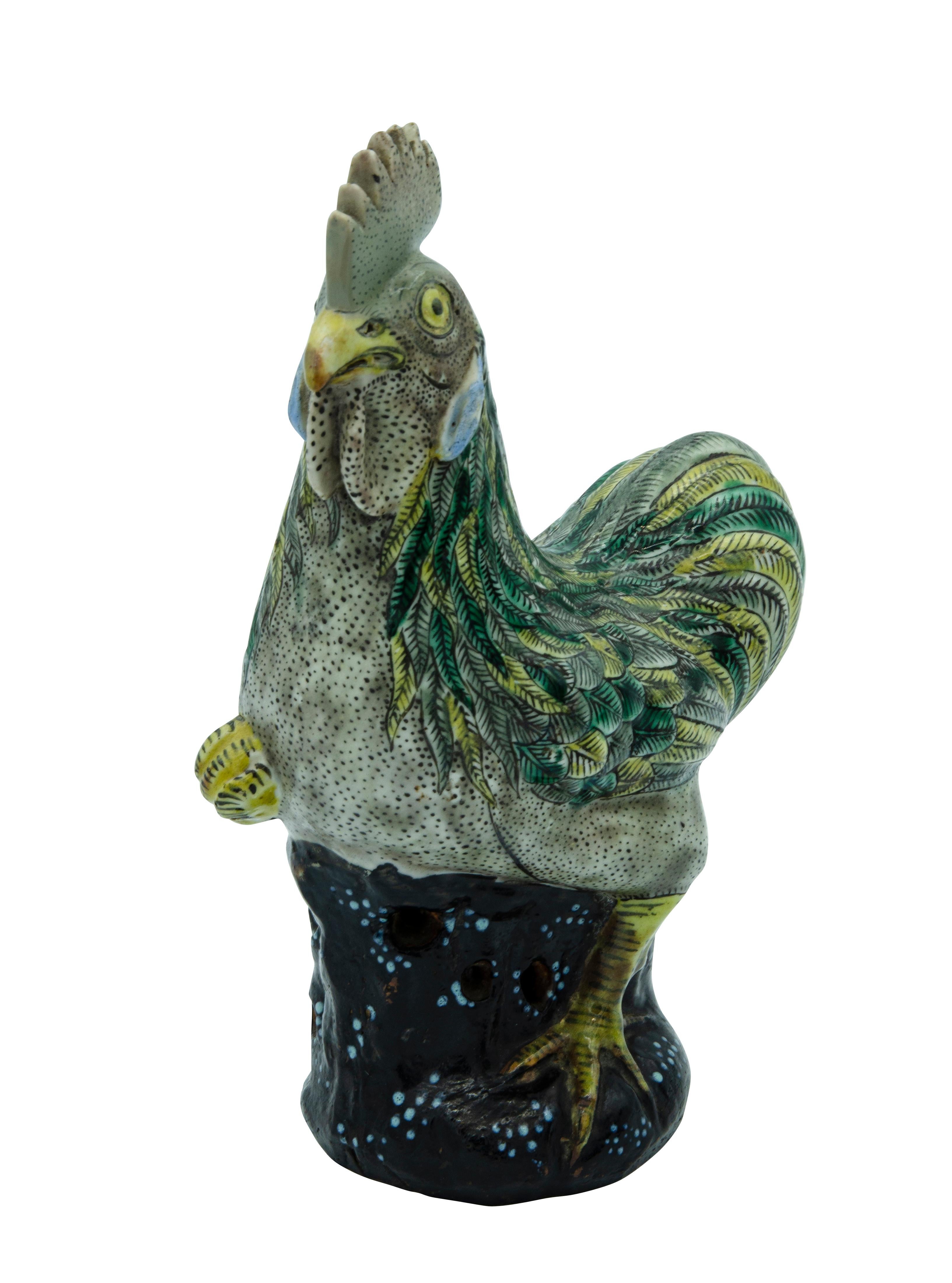 Pareja de gallinas de porcelana china siglo XIX en venta