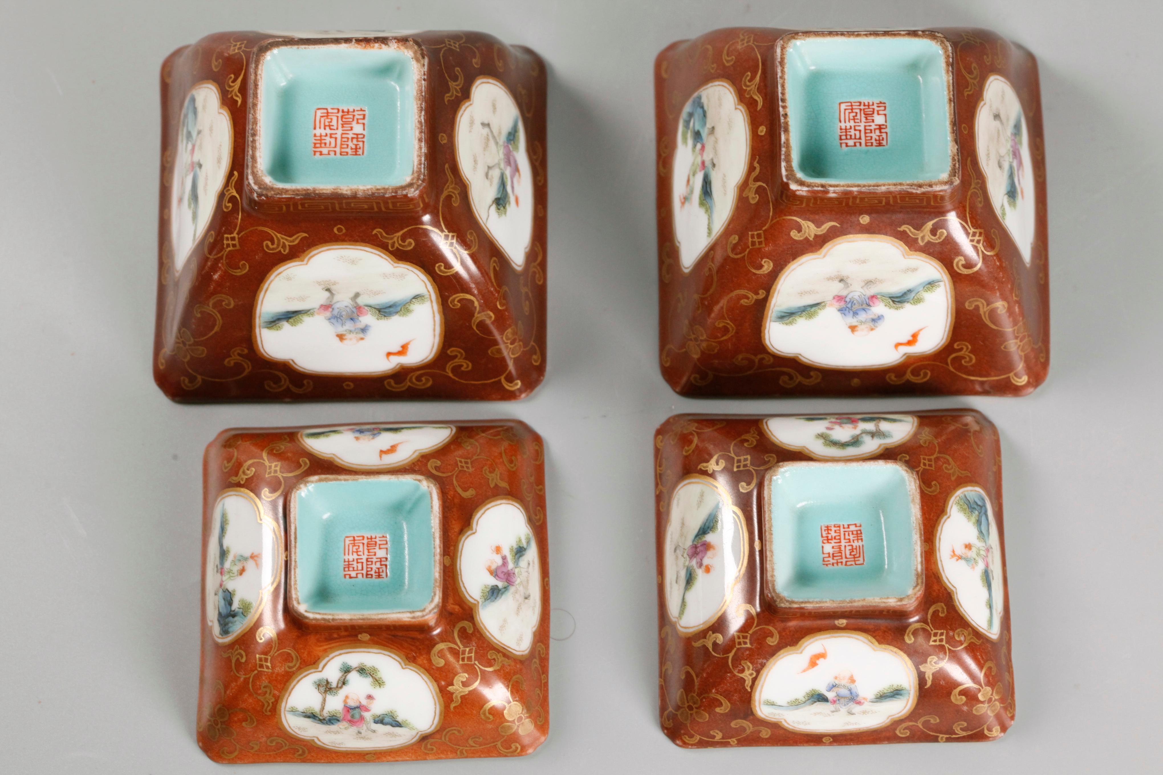 par de cuencos con tapa de porcelana china circa 1900 Chino en venta