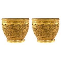 Pair of Chinese Porcelain Fish Bowl Cachepots