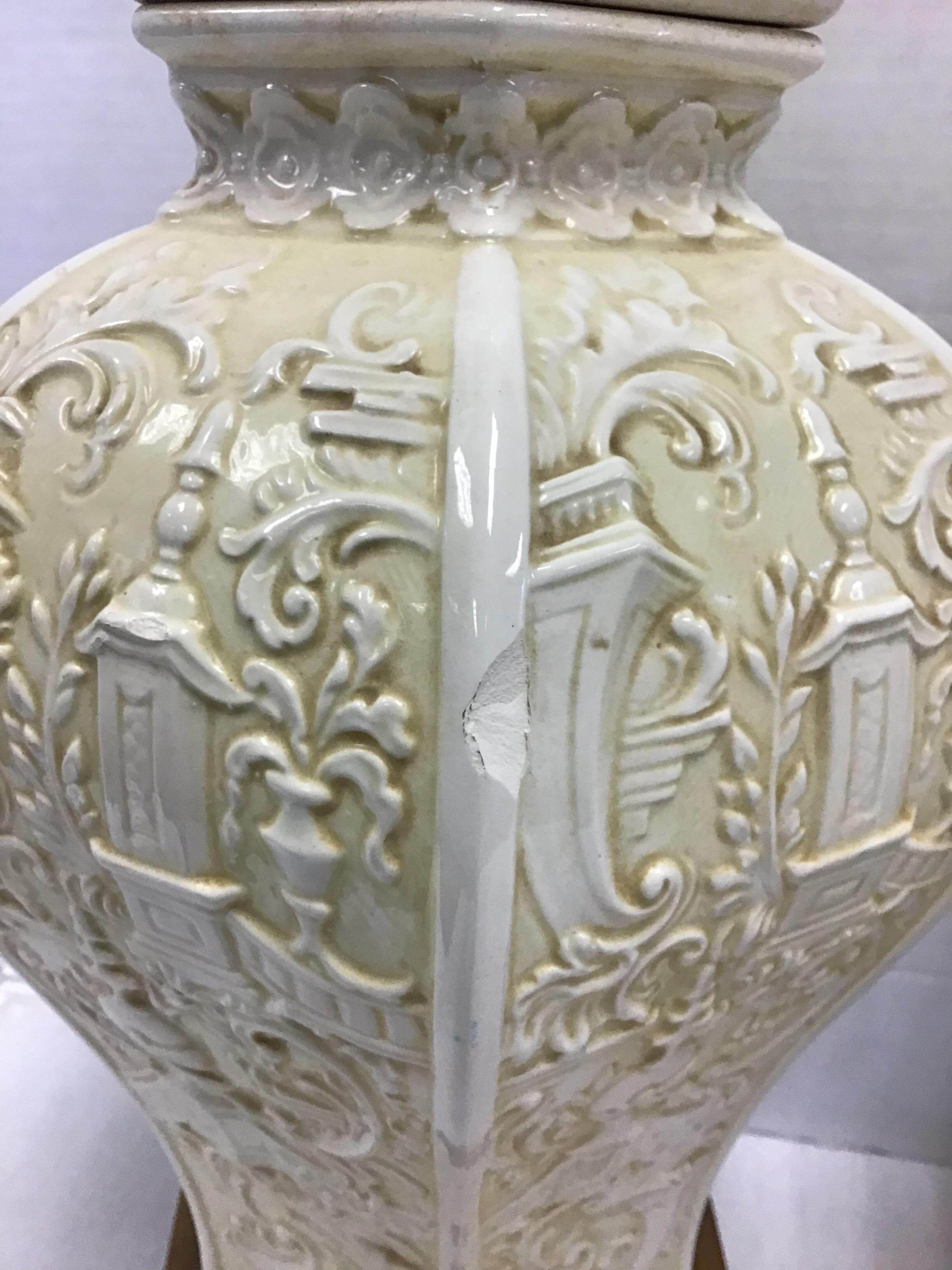 Pair of Chinese Chimoiserie Porcelain Ginger Jar Lamps 2