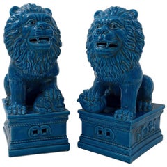 Vintage Pair of Chinese Porcelain Lions