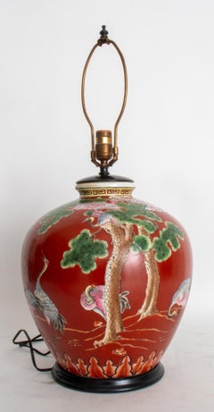 Pair of Chinese Porcelain Ovoid Vases as Lamps