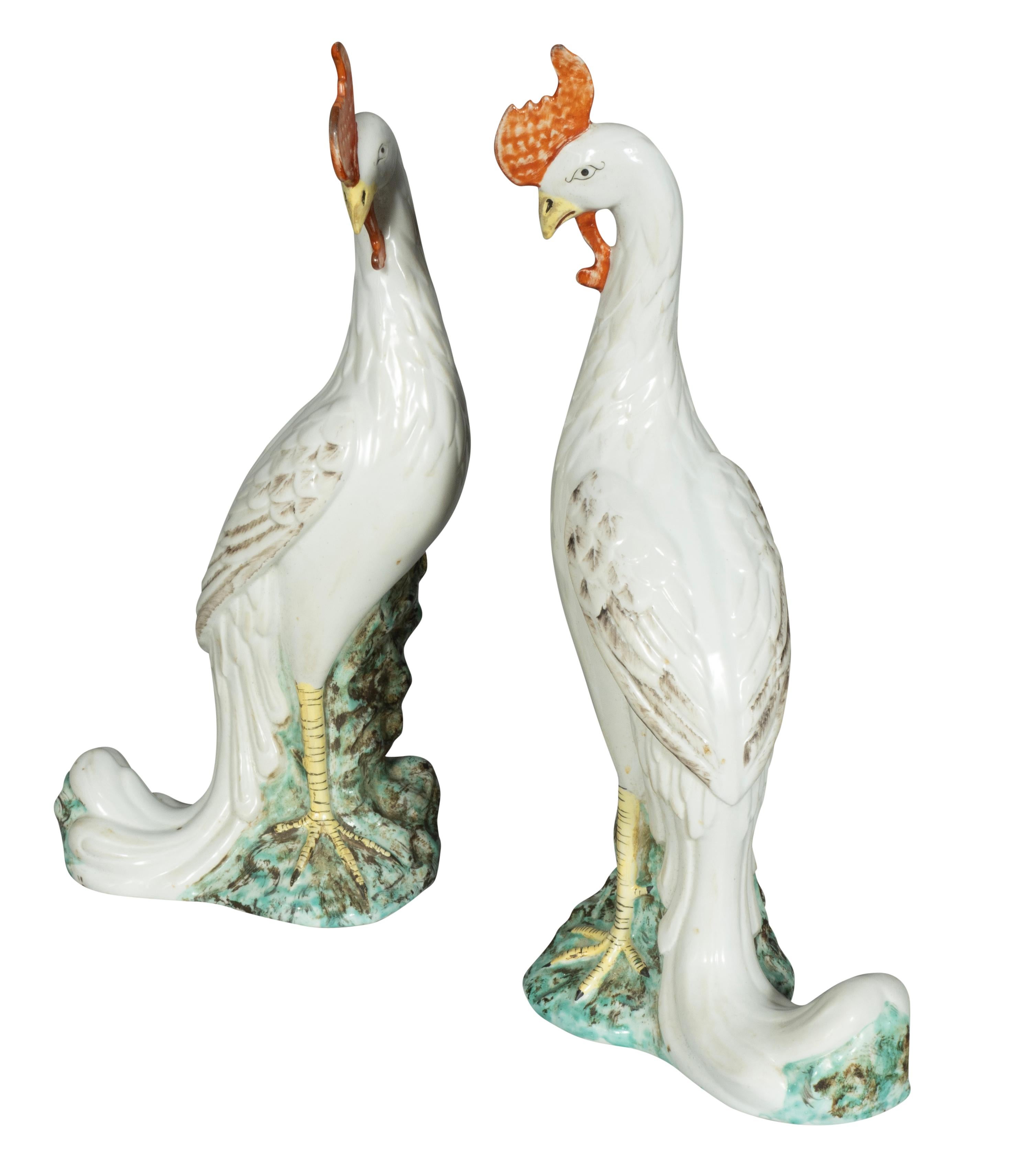 Pair Of Chinese Porcelain Phoenix Birds For Sale 5