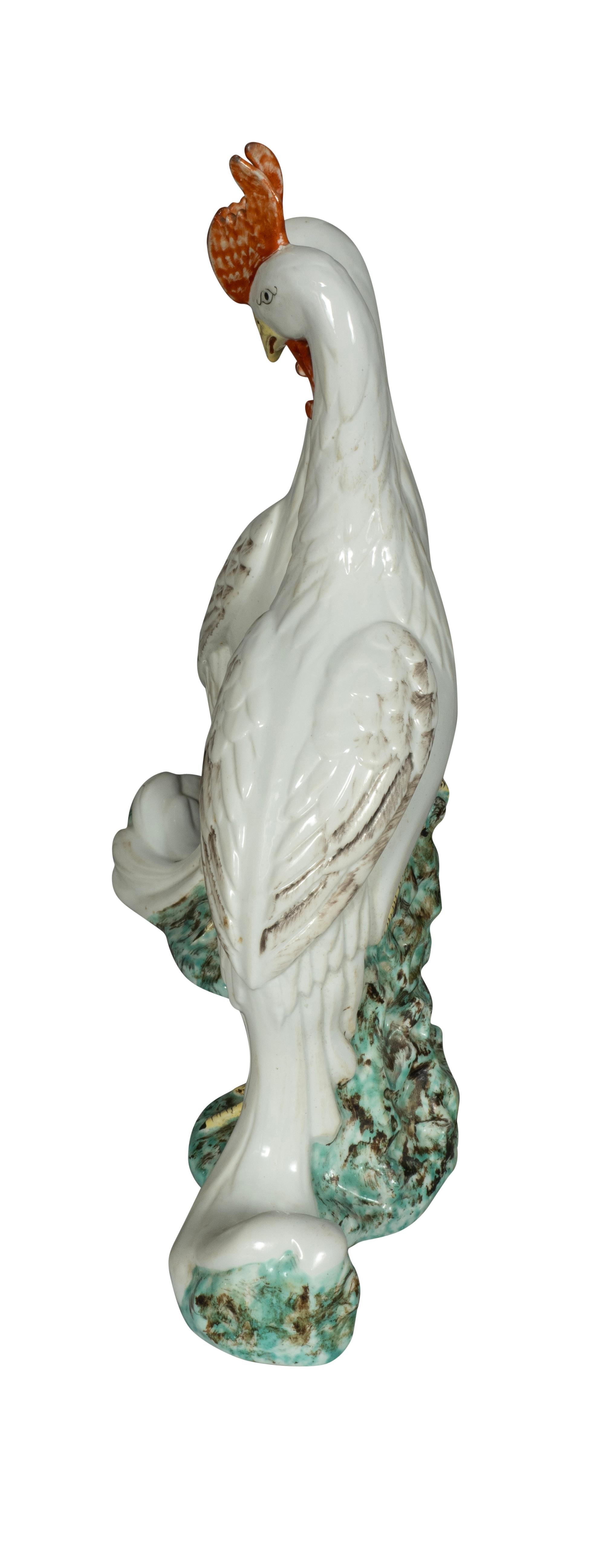 Pair Of Chinese Porcelain Phoenix Birds For Sale 4