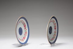 Pair of Chinese Porcelain SE Asia Market Flower Plates, 18th Century