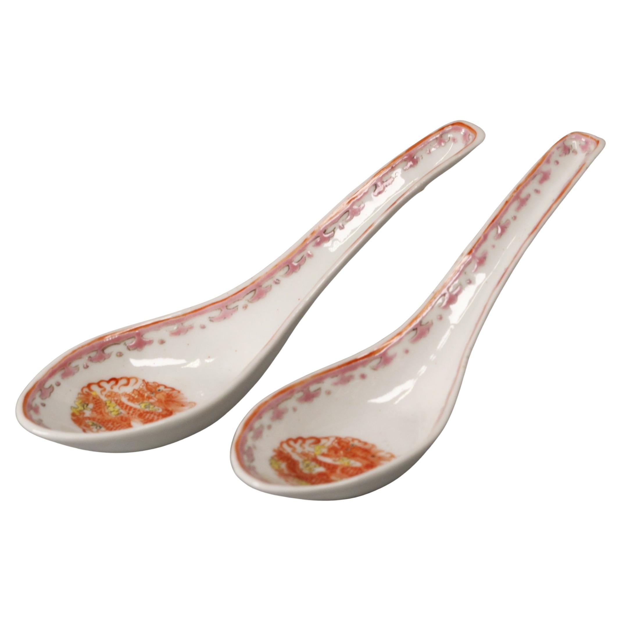 pair of Chinese porcelain spoons, 19th c.