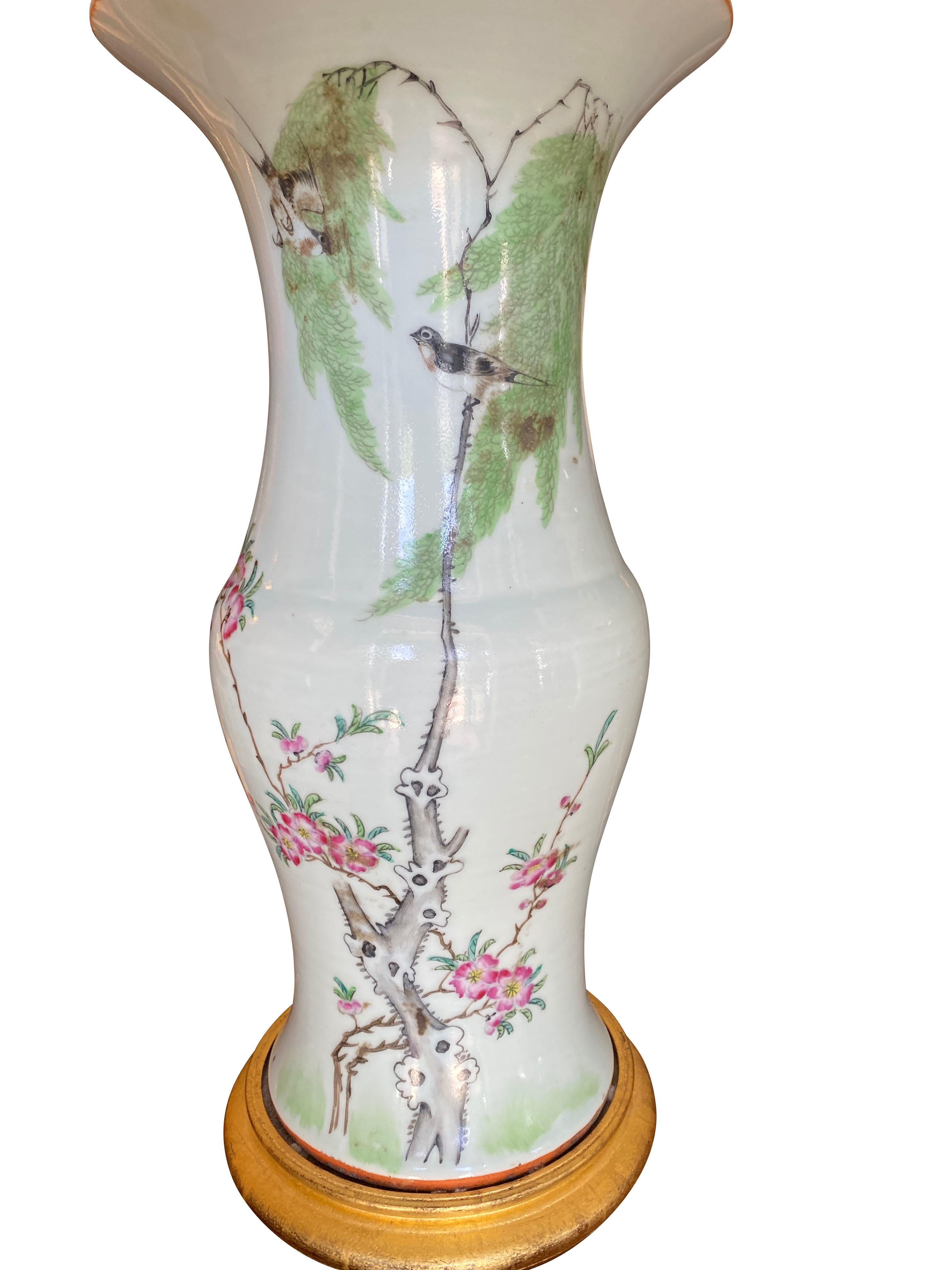 Pair of Chinese Porcelain Table Lamps In Good Condition In Essex, MA