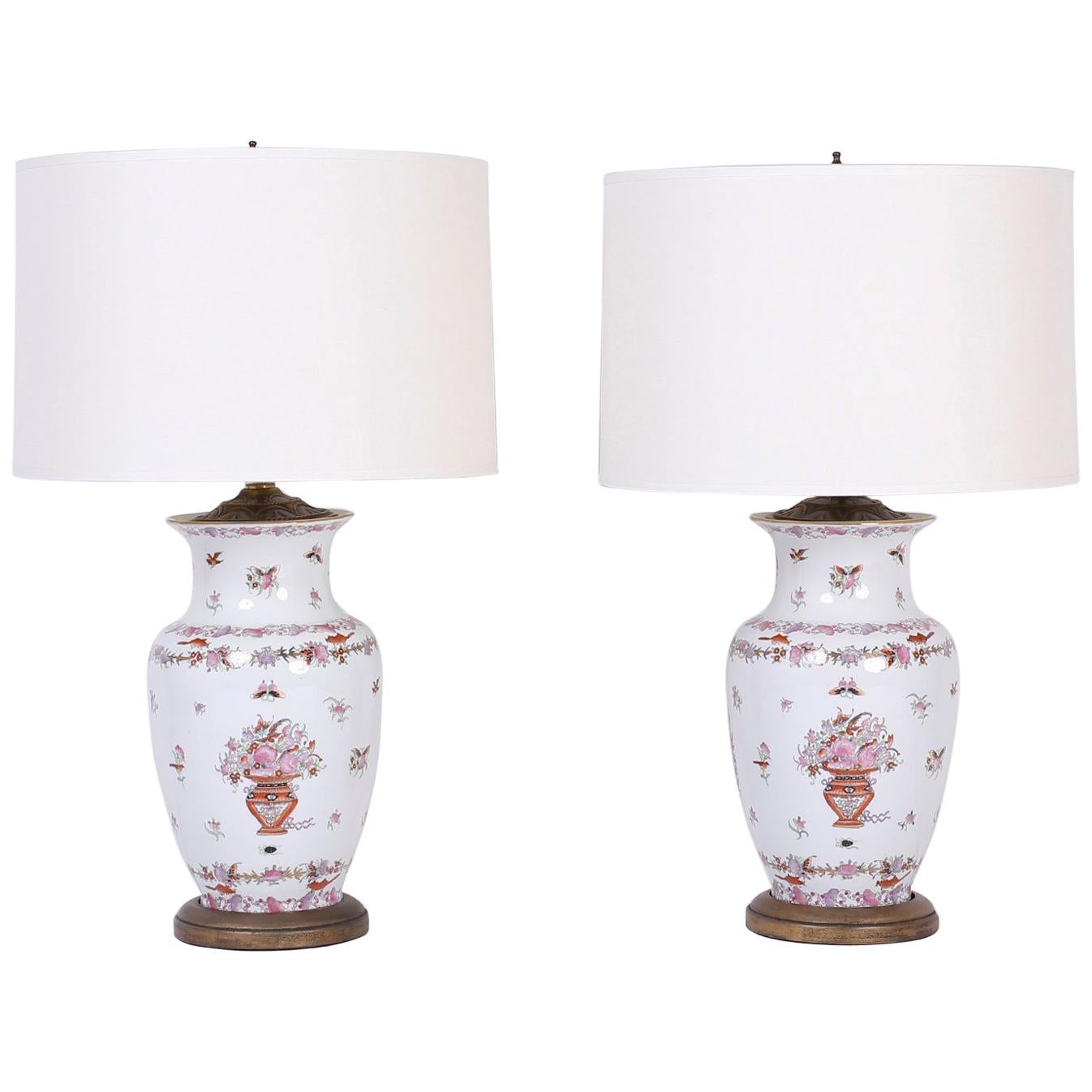 Pair of Chinese Porcelain Table Lamps at 1stDibs