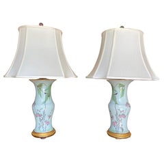 Antique Pair of Chinese Porcelain Table Lamps