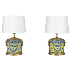 Pair of Chinoiserie Porcelain Table Lamps 