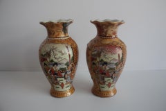Pair of Chinese Porcelain Vases, Satsuma, 1970's.