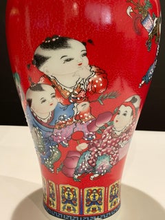 Pair of Chinese Porcelain Vases With Children