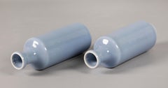 pair of Chinese powder blue porcelain vases, Republican Period