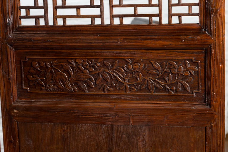 Pair of Chinese Qing Dynasty 19th Century Architectural Panels with Fretwork For Sale 7