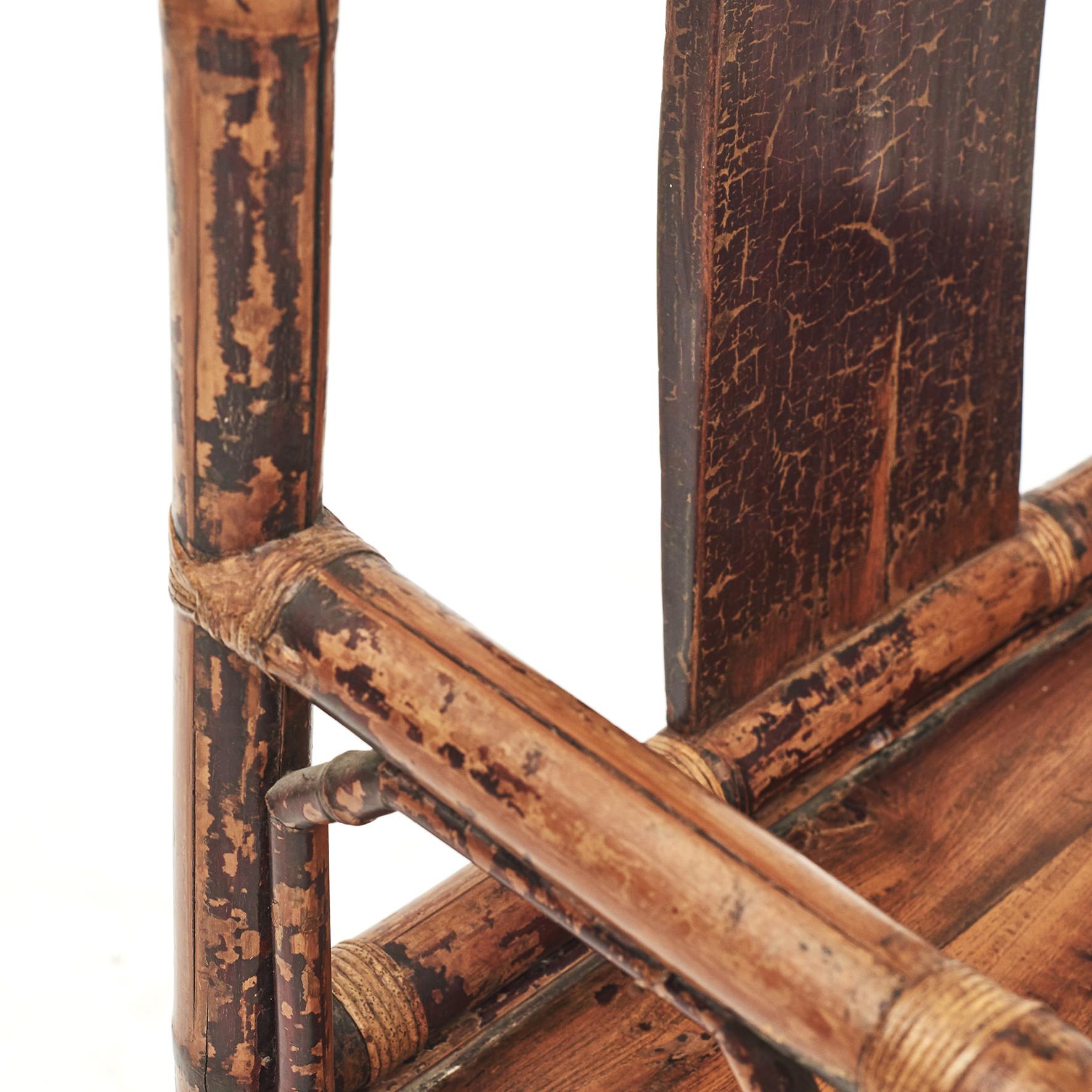 Pair of Chinese Qing Dynasty Bamboo Chairs 8