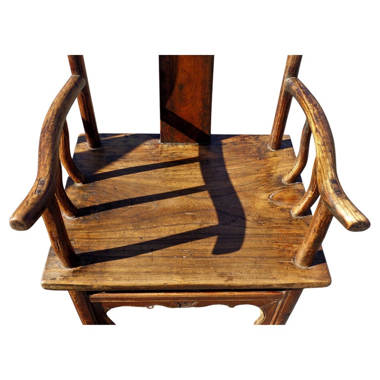 Chinese Qing Dynasty Hardwood Yoke Back Armchairs For Sale at 1stDibs