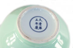 Pair of Chinese Qing Style Mint Green Glazed Globular Porcelain Vases