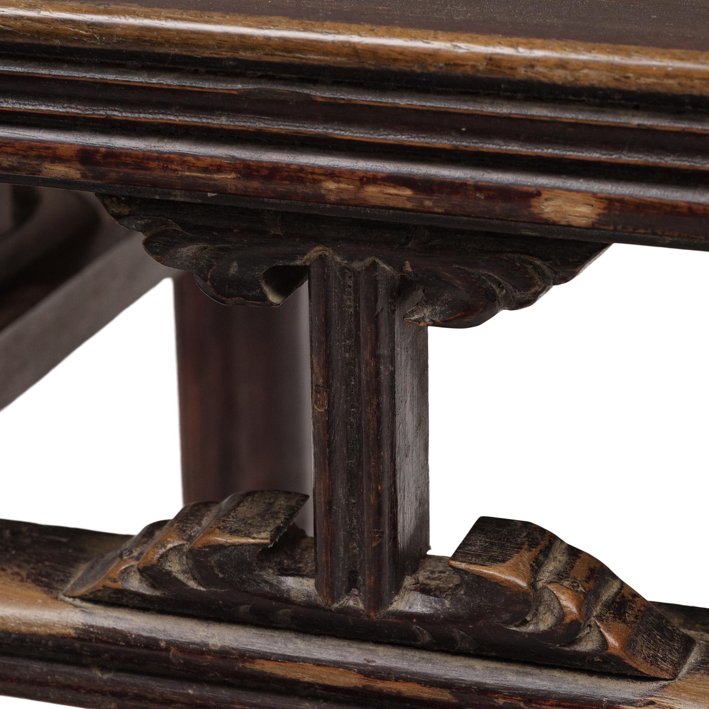 Paar chinesische Fang Deng Hocker mit Schilfrohr, um 1850 (Chinesisch) im Angebot