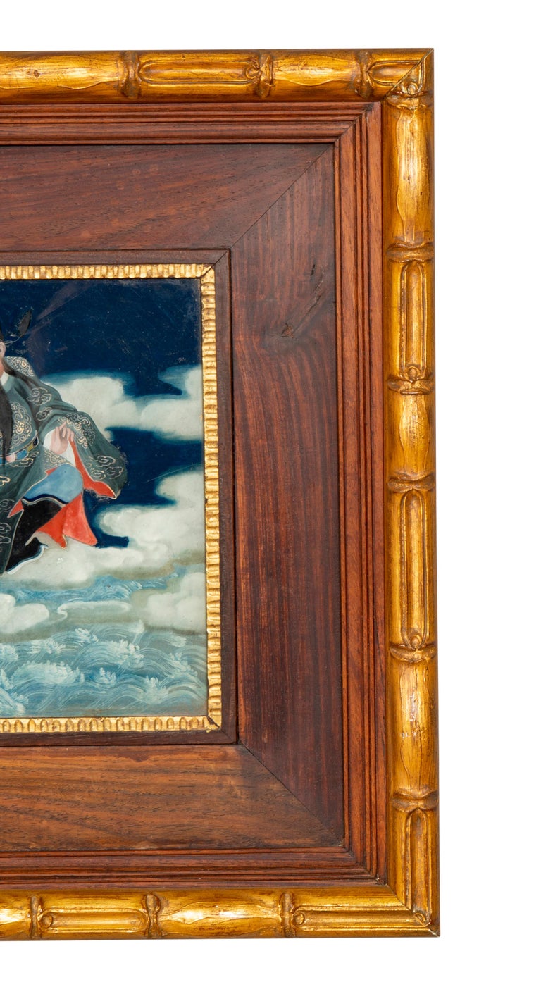 Pair of Chinese Reverse Paintings on Glass For Sale at 1stDibs