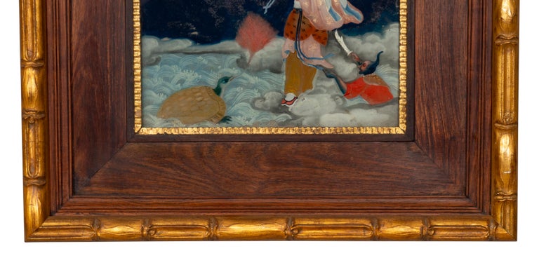 Pair of Chinese Reverse Paintings on Glass For Sale at 1stDibs