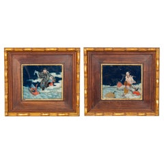 Pair of Chinese Reverse Paintings on Glass