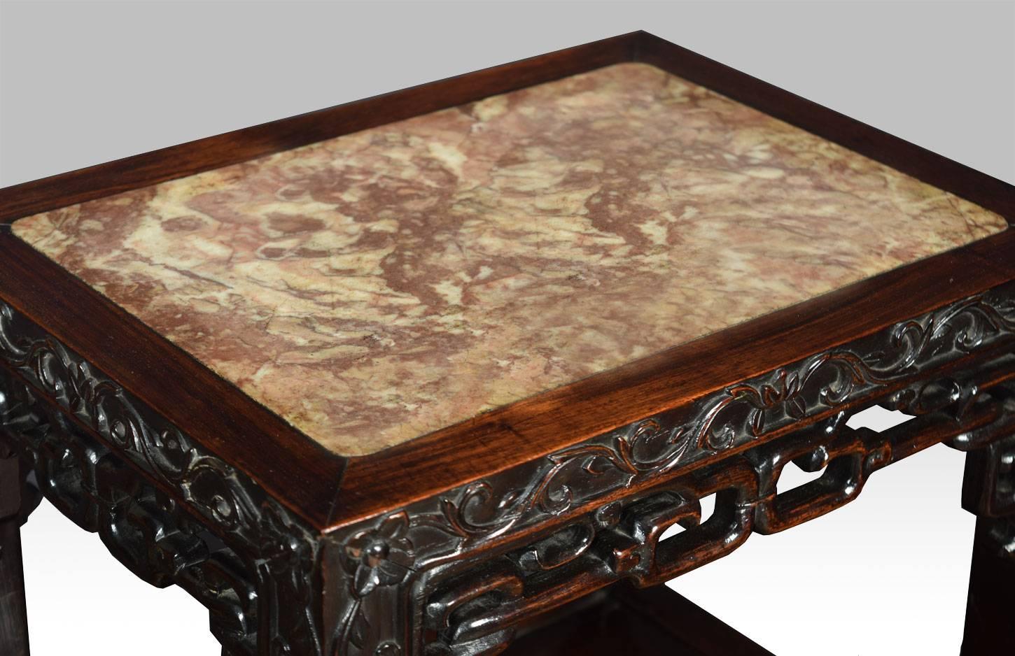 Pair of Chinese Marble Tables In Good Condition For Sale In Cheshire, GB