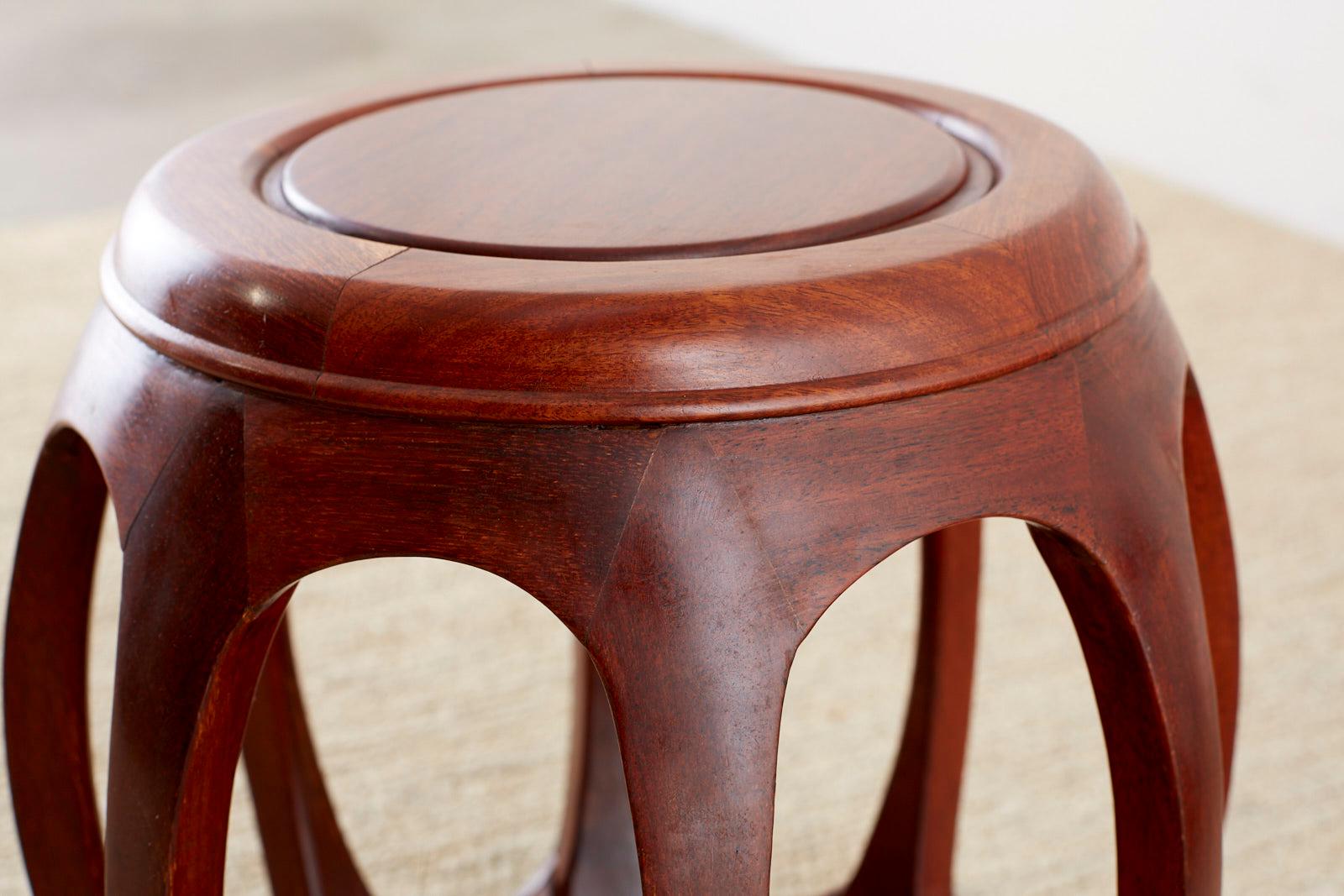 Pair of Chinese Rosewood Drum Stools or Drinks Tables 4