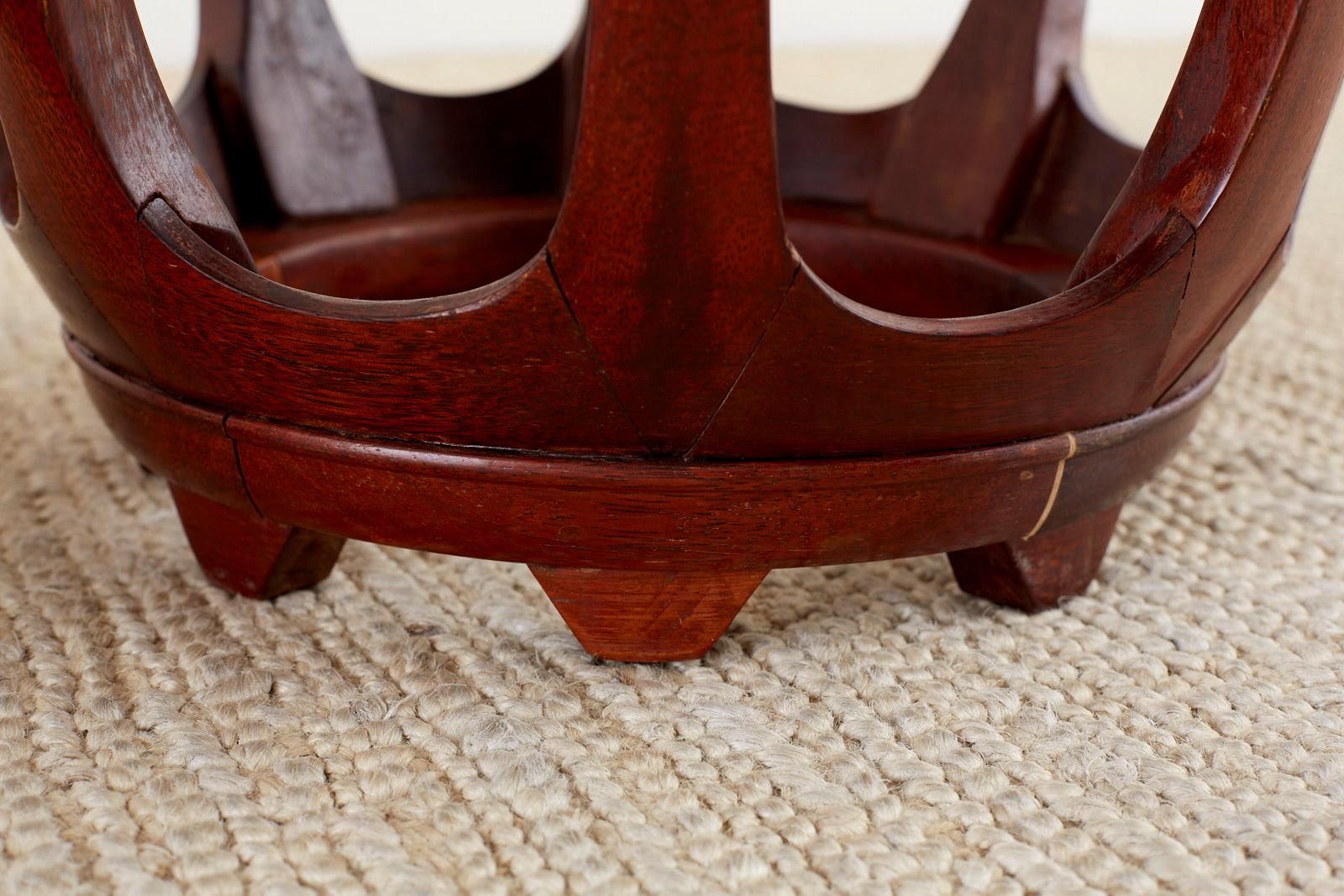 Hand-Crafted Pair of Chinese Rosewood Drum Stools or Drinks Tables