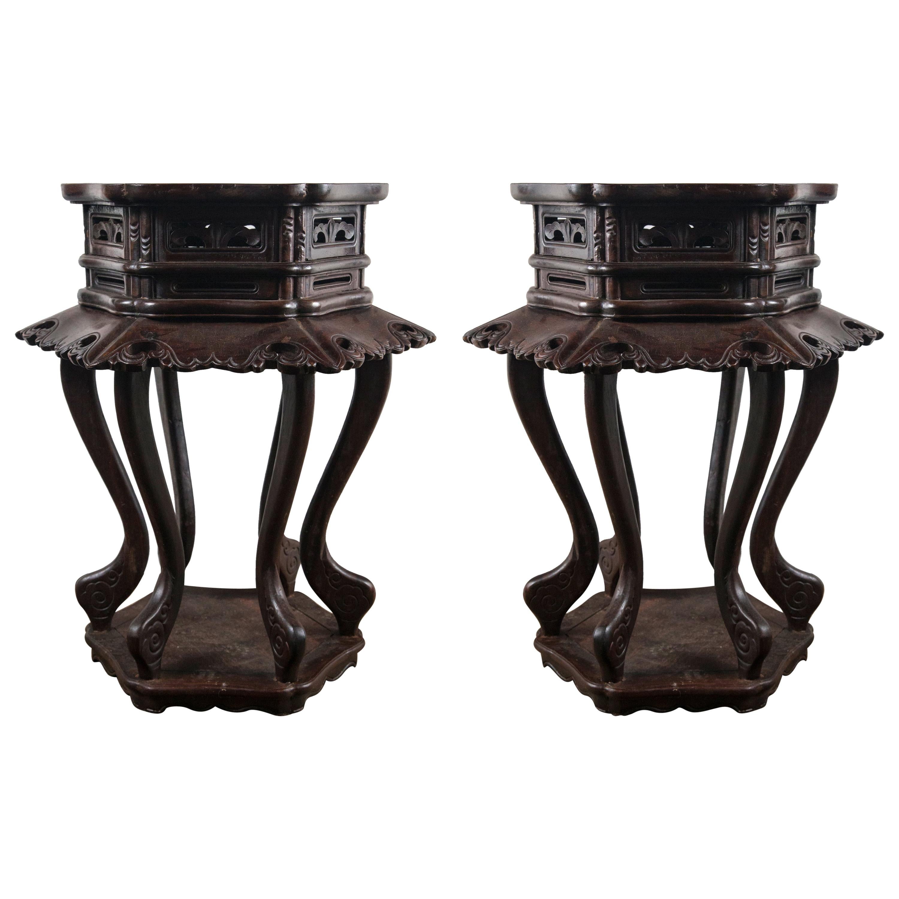 Pair of Chinese  End Tables
